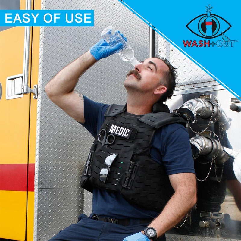 WashOut كوب غسل العين - جهاز غسل العين المحمول - كوب غسل العين الطارئ الذي يثبت على معظم زجاجات الماء ويغسل العينين في ثوانٍ - 10 عبوات - Image 4